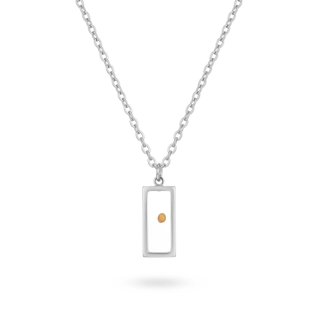QIAOREN 13420 Stainless Steel Bar Pendant Necklace Minimalist Dainty Geometric Necklace Fashion Jewelry for Women