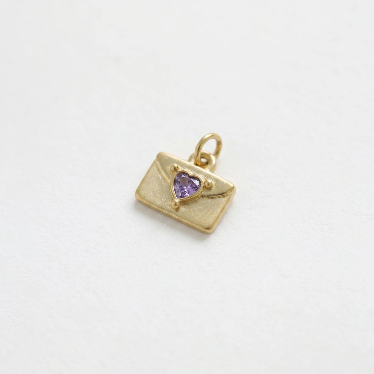 QIAOREN 12437-48   12 Birthstone Envelope Drop Earrings, Gold Plated Stainless Steel Love Letter Studs