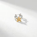 QIAOREN 13002-05 Gold Silver Plated Adjustable Open Stack Ring Set for Women Minimalist Geometric Statement Rings