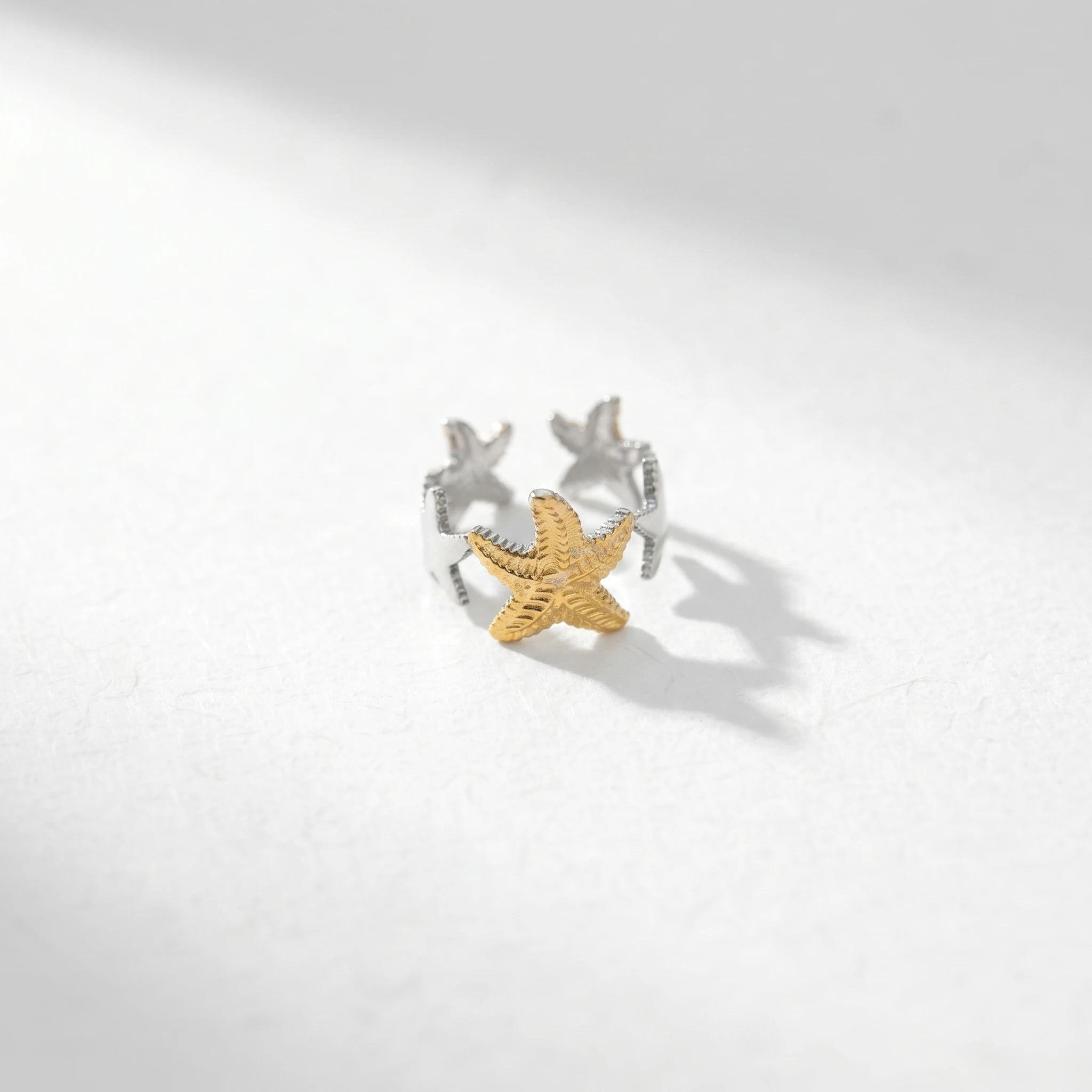 QIAOREN 13002-05 Gold Silver Plated Adjustable Open Stack Ring Set for Women Minimalist Geometric Statement Rings