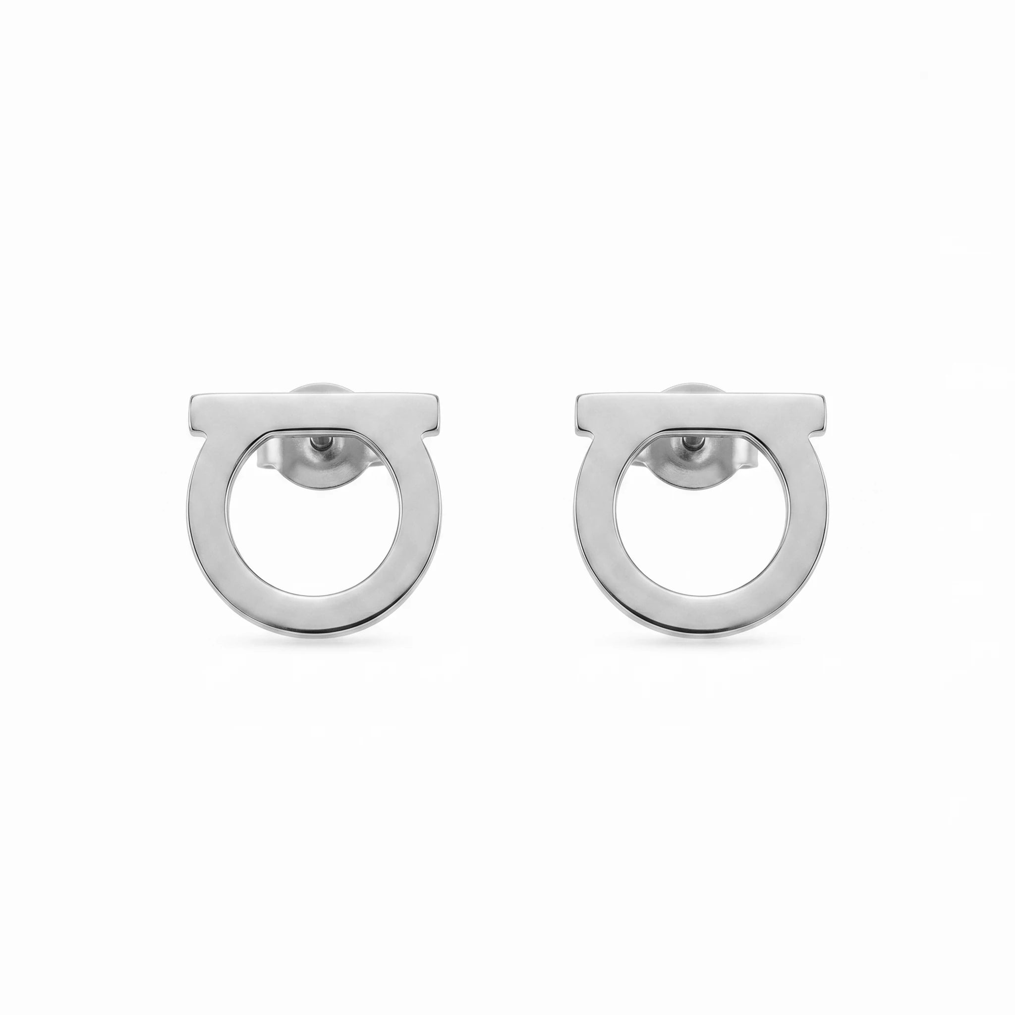 QIAOREN 10637 Anti Tarnish Stainless Steel D Shape Stud Earrings Gold Plated for Women