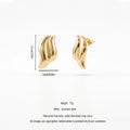 QIAOREN 14023 Polished Gold Hammered Textured Teardrop Stud Earrings, Irregular Crinkle Surface Water Drop Ear Stud Jewelry Gift