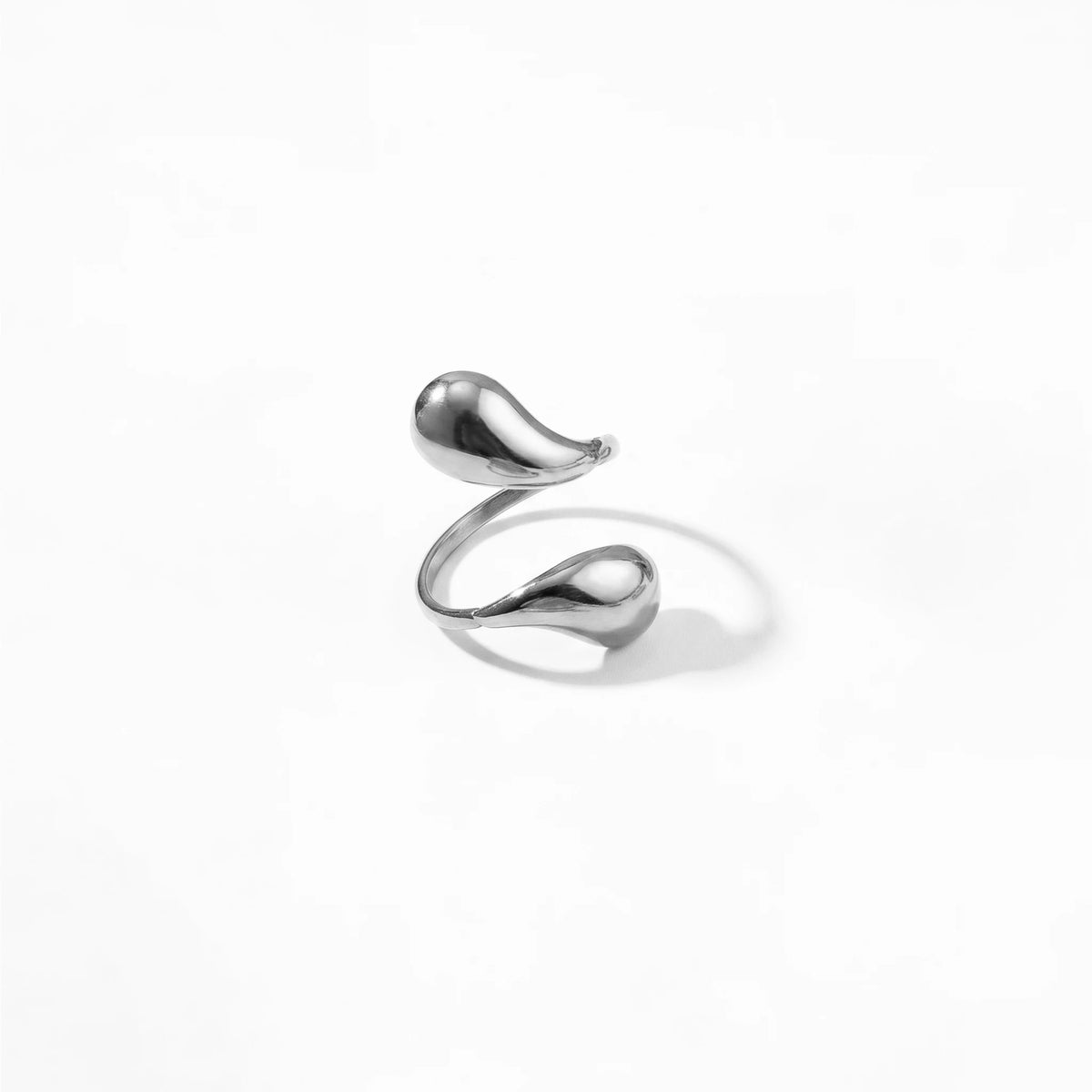 QIAOREN 10708 TRUST GOD Engraved Gold Ring Set - 5Pcs Hypoallergenic Stainless Steel Open Rings