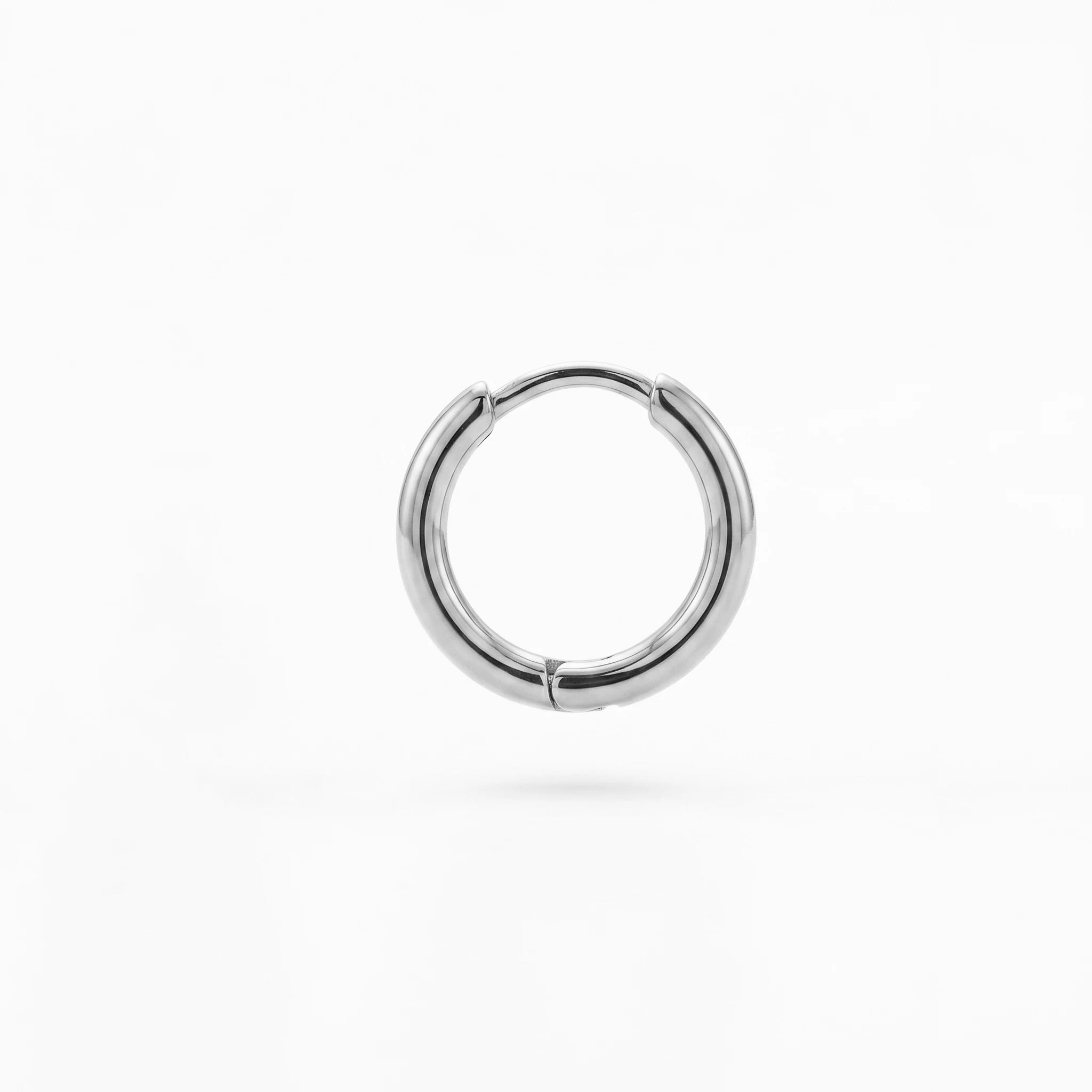 QIAOREN 12611 Timeless Shiny Thin Tube Huggie Hoop Earrings Stainless Steel 18K Gold Hypoallergenic Small Round Jewelry Gift