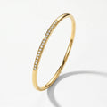 QIAOREN 12784 Minimalist Plain Thick Gold Round Bracelet Stainless Steel Polished Stackable Wrist Jewelry