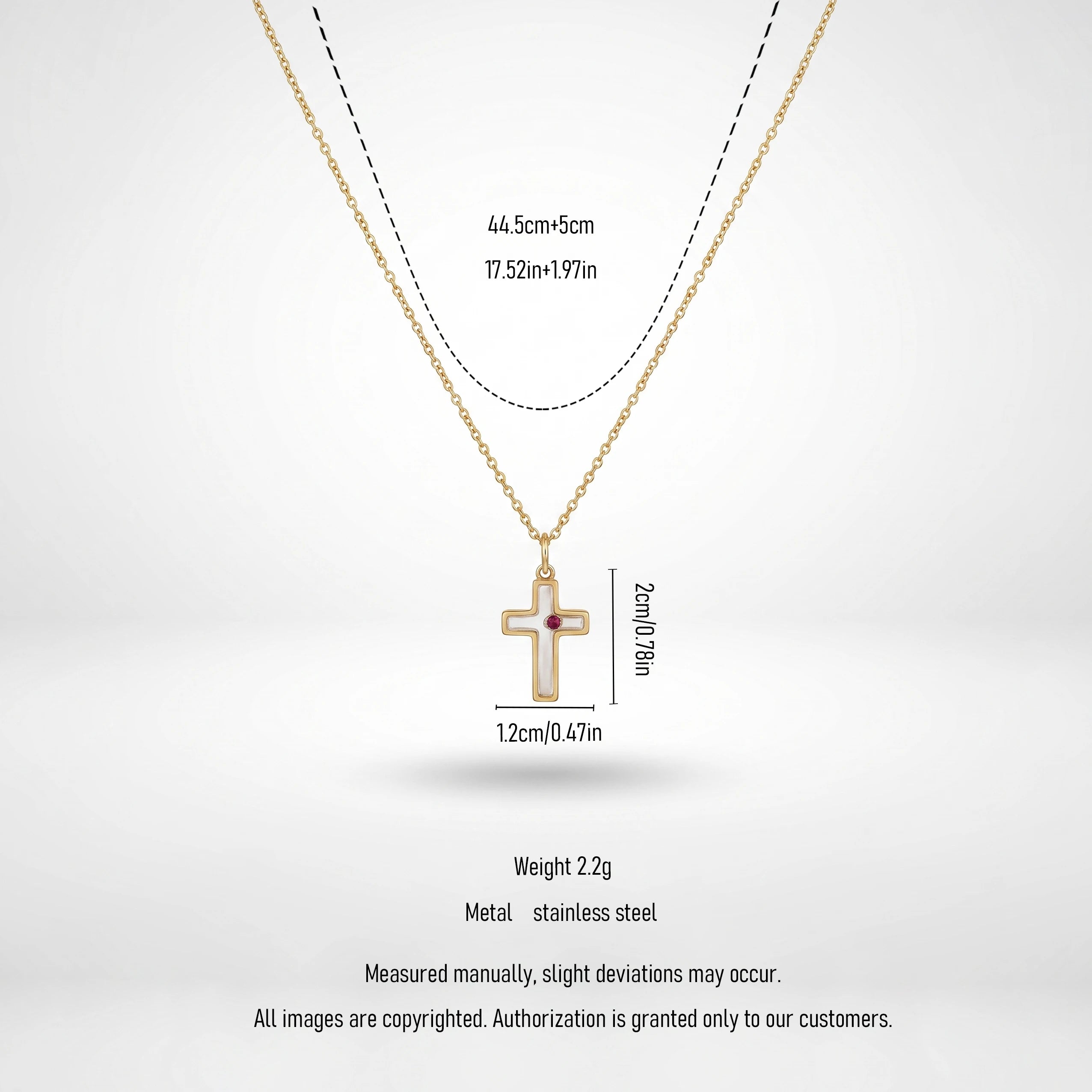 QIAOREN 13426 Stainless Steel Cross Pendant Necklace Gold Silver Minimalist Religious Faith Jewelry for Women
