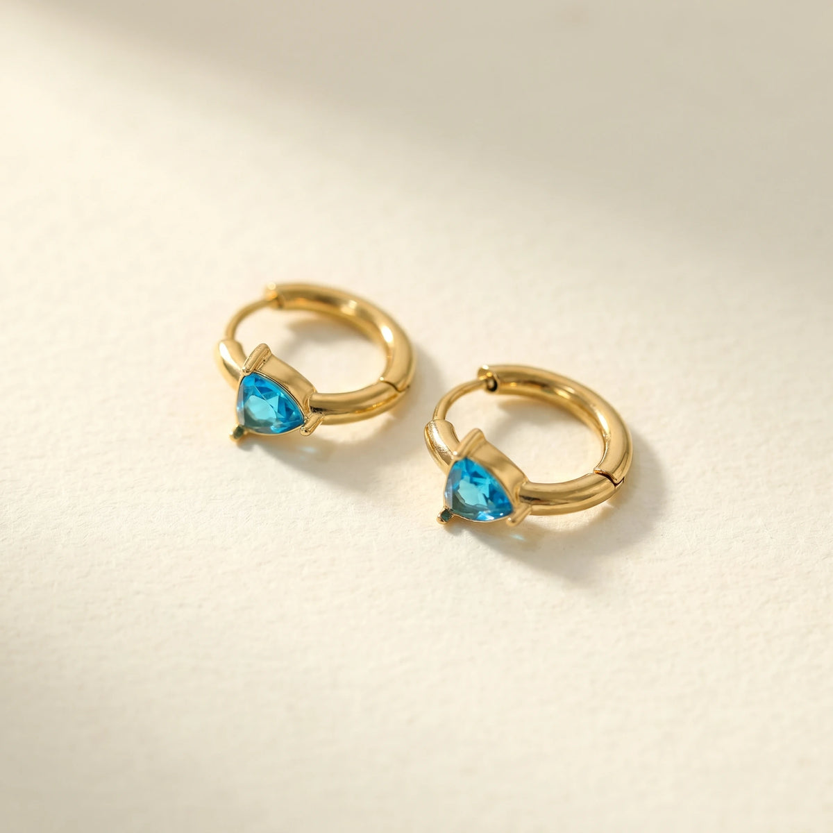 QIAOREN 12186-89 Ins Minimalist Teardrop Cut Colorful Hoops 18K Gold Plated Stainless Steel Earring Party Trendy Women
