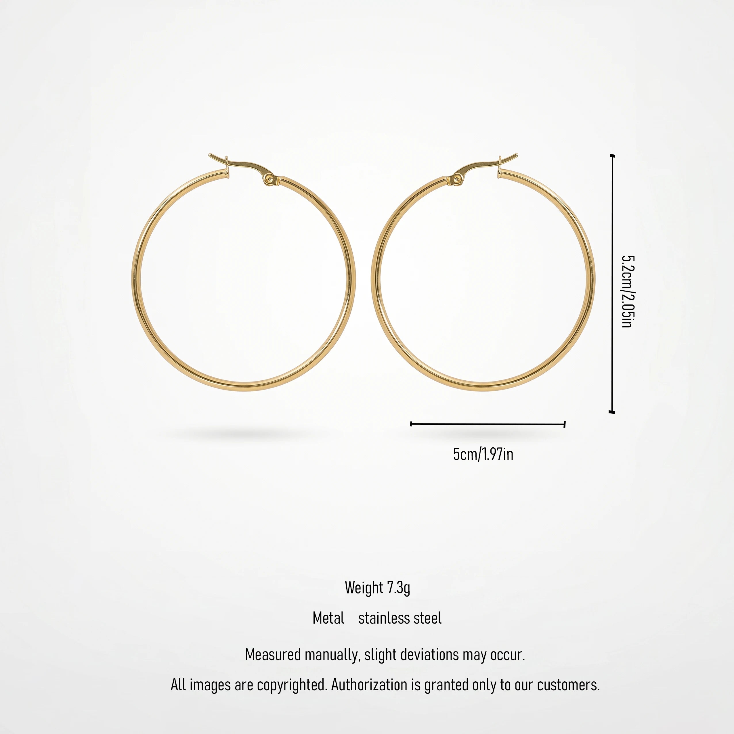 QIAOREN 12329 Classic Thin Round Hoop Earrings Gold Stainless Steel Sleek Slim Wire Circular Hoops Women Minimalist Jewelry US