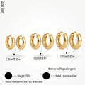 QIAOREN 14447 3 Pairs Different Size Stainless Steel Click Top Hoop Earrings, Minimalist Daily Wear Jewelry Gift