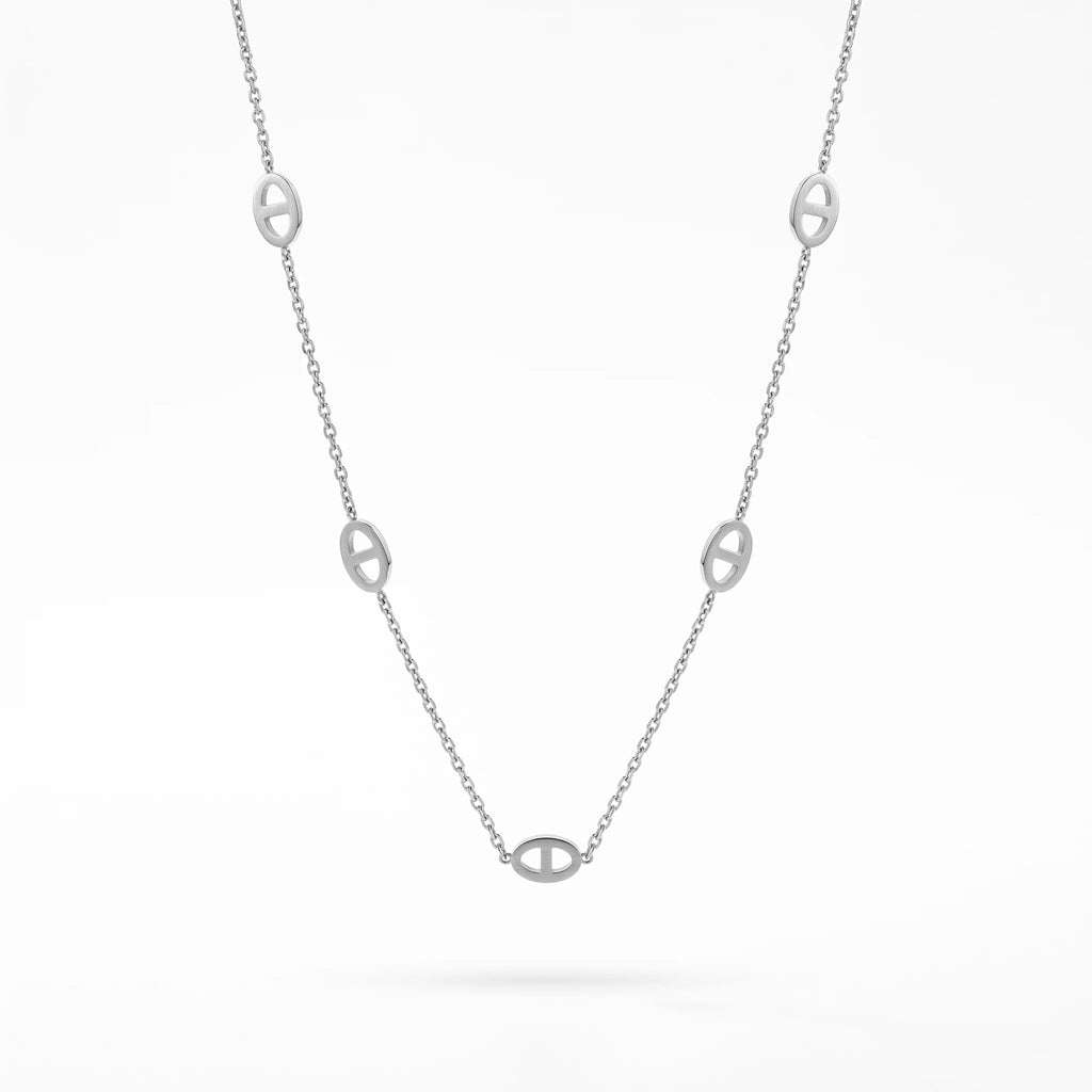 QIAOREN 13173 Stainless Steel Layered Cross Necklace Gold Plated Christian Faith Pendant Necklace Minimalist Jewelry for Women