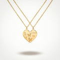 QIAOREN 1288618K Gold Big Sis Little Sis Split Heart Necklace for 2, Butterfly Stainless Steel Sister Jewelry, Tarnish Free Gift