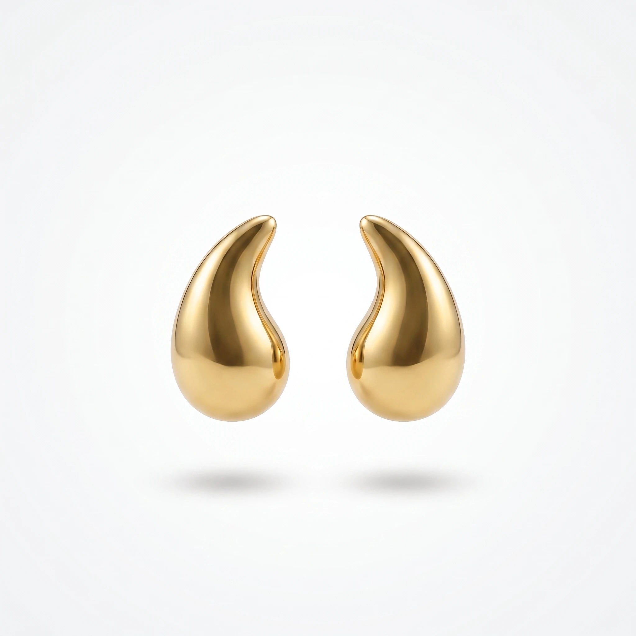 QIAOREN 13255 3 PCS Set  18K Gold Plated Stainless Steel Stud Earrings Set Hollow Square, Round CZ, Teardrop Tiny Ear Studs