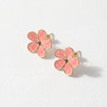 QIAOREN 13639-41 Colorful Enamel Flower Stud Earrings, Tiny Floral Piercing Jewelry Gift for Women