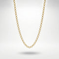 QIAOREN 11333 18K Gold Plated Solid Bean Chain Choker Necklace Stainless Steel Tarnish Free Waterproof Jewelry