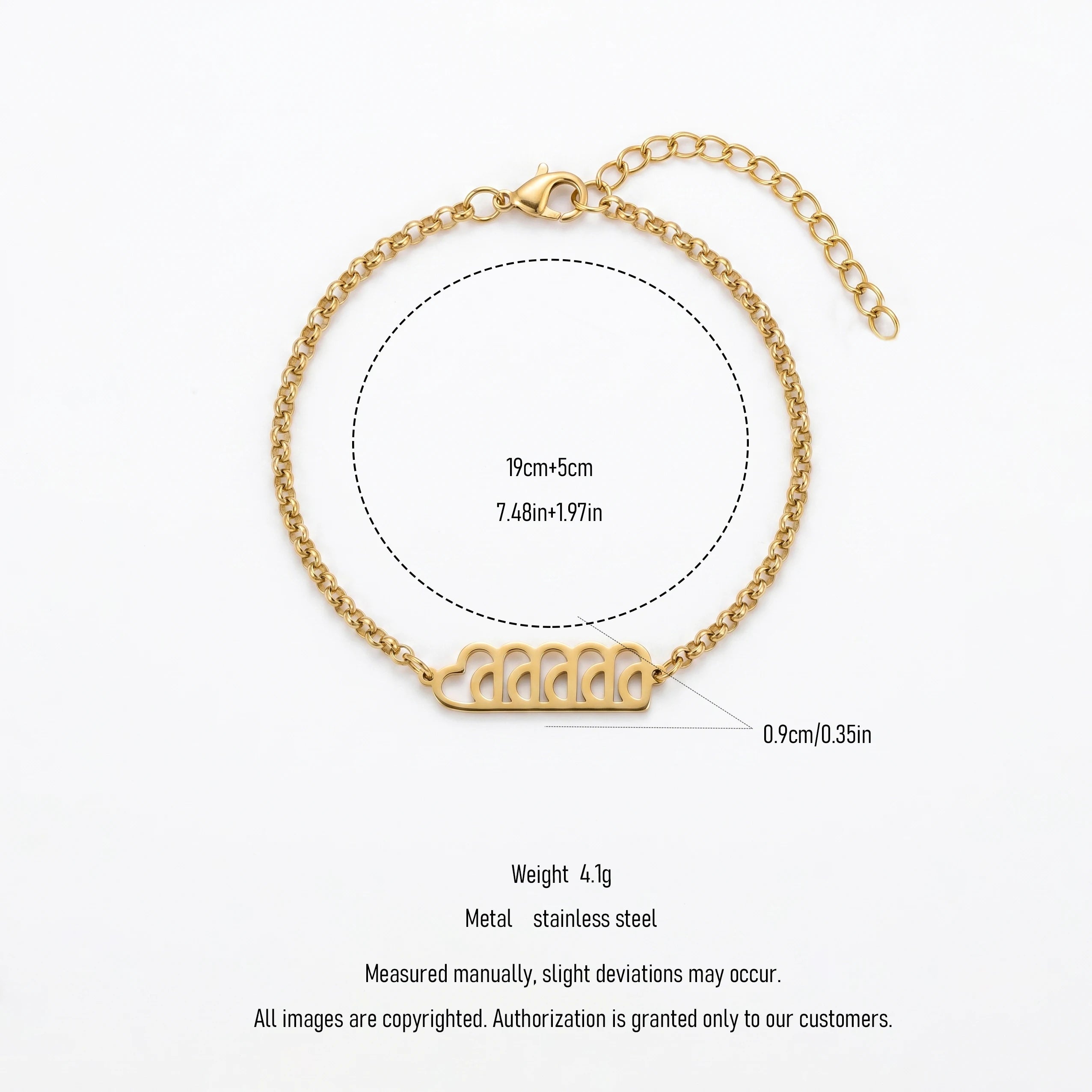 QIAOREN 11738 Boho Beach Heart Cutout Anklet 18K Gold Stainless Steel Foot Jewelry for Women