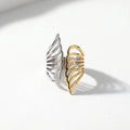 QIAOREN 12933-37 18K Gold Plated 316L Stainless Steel Two Tone Snake Star Adjustable Rings Set Tarnish Free Waterproof Jewelry