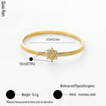 QIAOREN 14110 Stainless Steel Sunburst Hinged Bangle Bracelet Waterproof Hypoallergenic CZ Jewelry OEM ODM