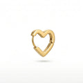 QIAOREN 12571 Wholesale Minimalist Heart Shape Ear Hoops Tarnish Resistant Stainless Steel Gold Huggie Earrings Sweet Love