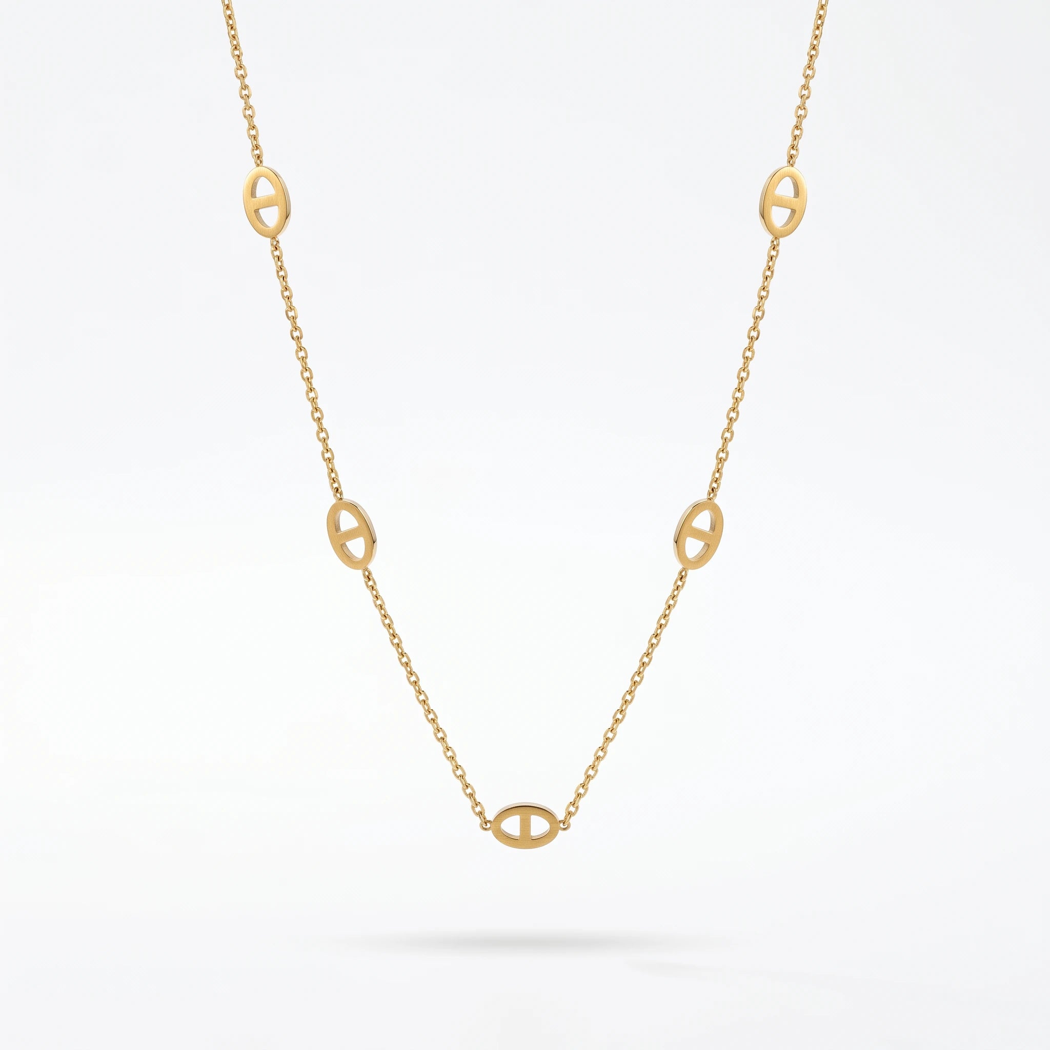 QIAOREN 13173 Stainless Steel Layered Cross Necklace Gold Plated Christian Faith Pendant Necklace Minimalist Jewelry for Women