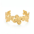 QIAOREN 12710 Boho Irregular Big Small Sculpted Flower Open Gold Bangle Stainless Steel Hollow Stackable Bracelet Wholesale