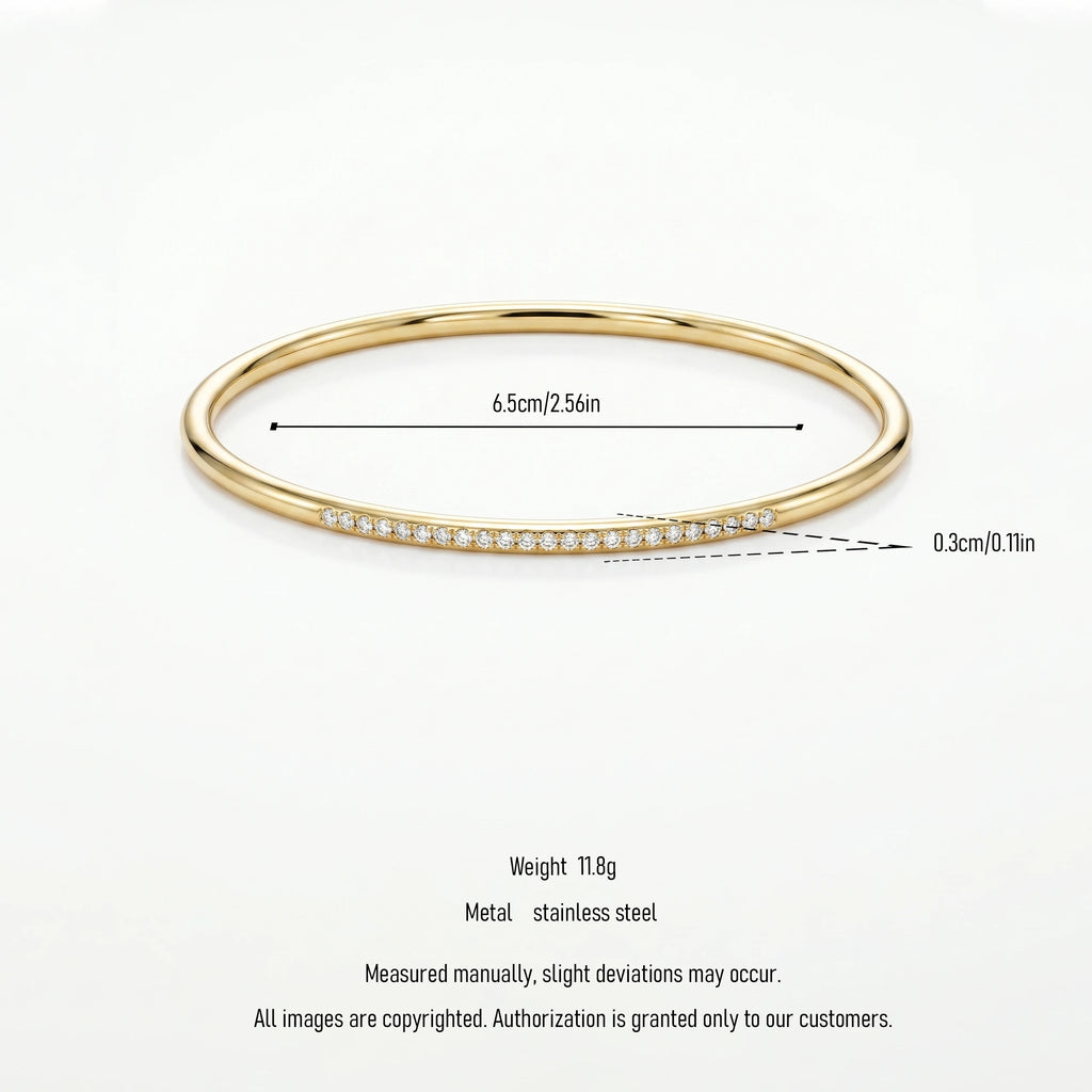 QIAOREN 12784 Minimalist Plain Thick Gold Round Bracelet Stainless Steel Polished Stackable Wrist Jewelry