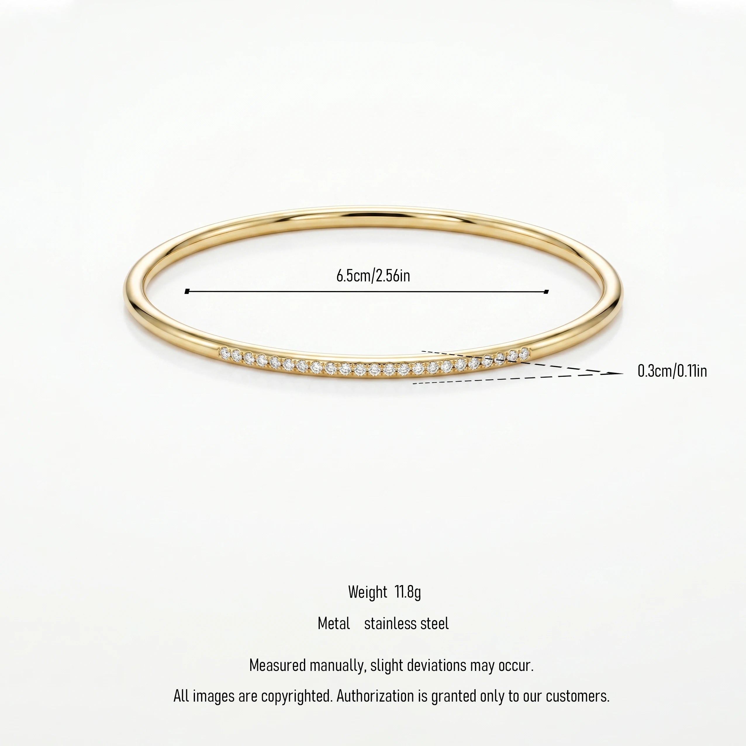 QIAOREN 12784 Minimalist Plain Thick Gold Round Bracelet Stainless Steel Polished Stackable Wrist Jewelry