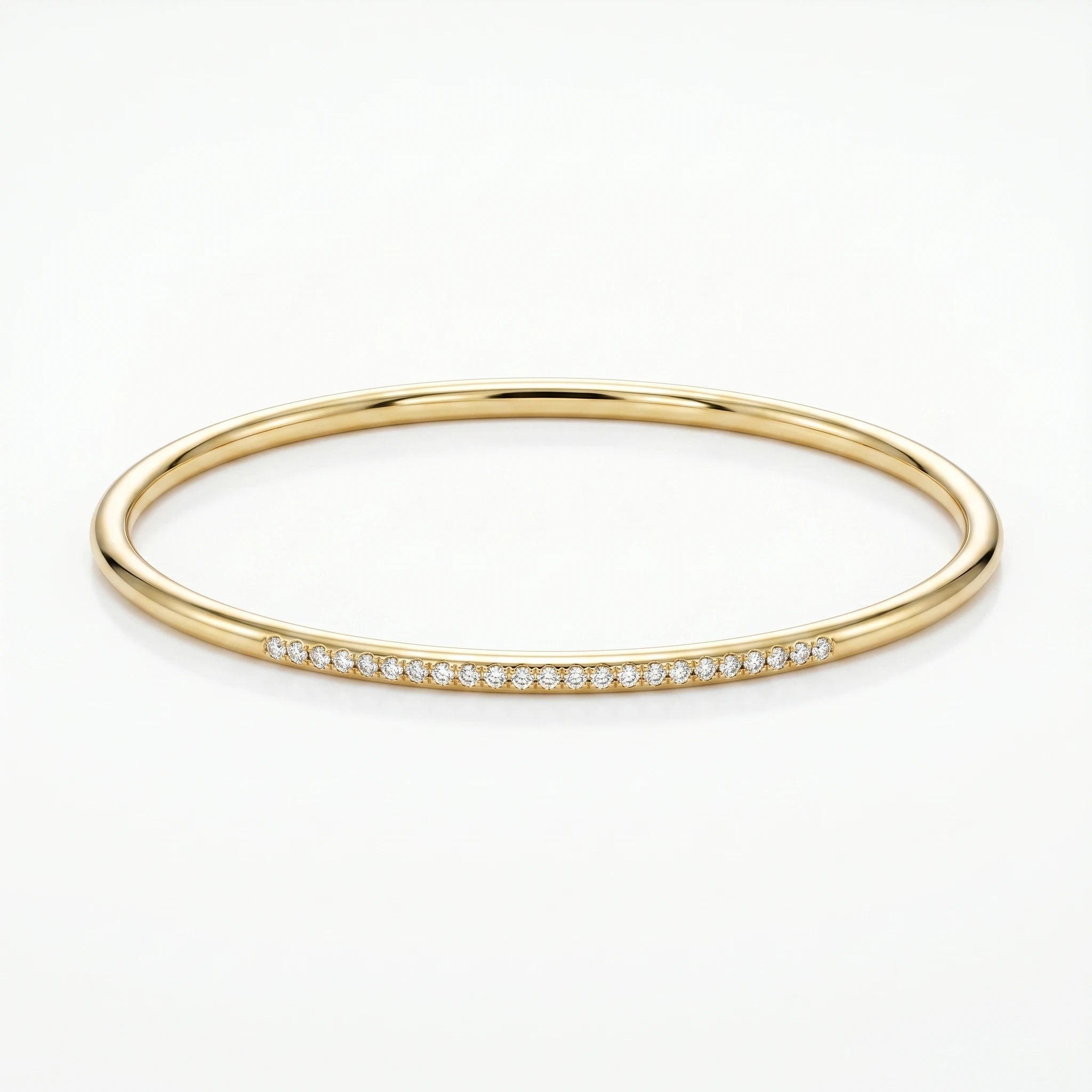 QIAOREN 12784 Minimalist Plain Thick Gold Round Bracelet Stainless Steel Polished Stackable Wrist Jewelry