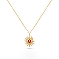 QIAOREN 12817 Premium Solar Nazar Jewelry High Quality PVD Gold Plated Amulet Spiritual Accessory Wholesale Supplier