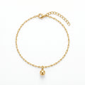 QIAOREN 11089 Stainless Steel Anklet for Women, Minimalist Ball Charm Link Chain ,Waterproof Summer Beach Jewelry Daily Wear