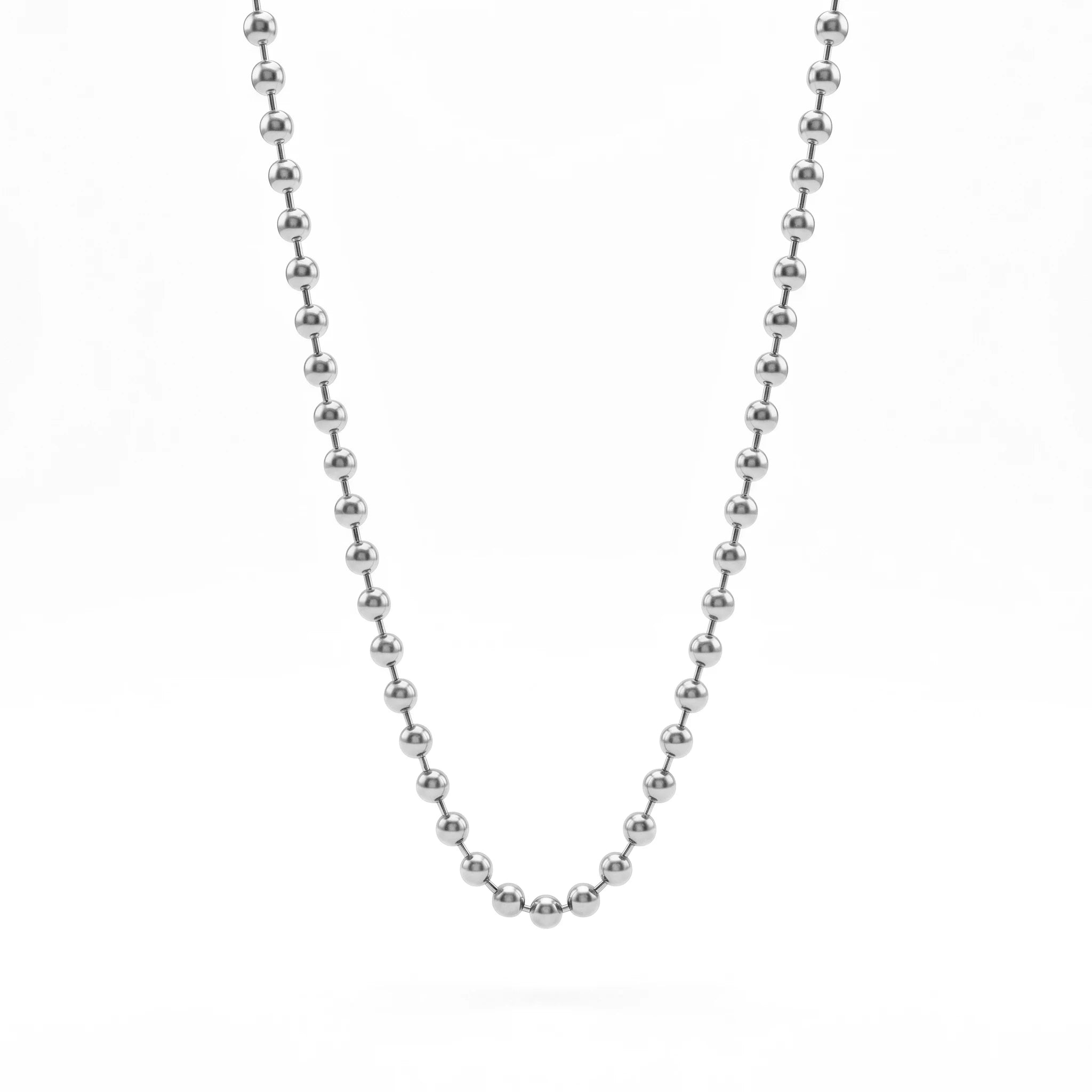 QIAOREN 11845 Minimalist Chunky Gold Bead Chain Choker 18K Gold Stainless Steel Sleek Polished Everyday Wear Layering Jewelry