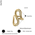 QIAOREN 14284-93 Abstract Irregular Wavy Open Cuff Ring Set, Adjustable Stackable Statement Rings, Stainless Steel Jewelry Gift
