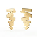 QIAOREN 10949 Hypoallergenic Stainless Steel Geometric Studs, 18K Gold Plated Waterproof Tarnish Resistant Earrings