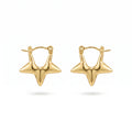 QIAOREN 13259 18K Gold PVD Plated Stainless Steel Hollow Four Pointed Star  Earrings Smooth Polished Star