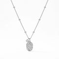 QIAOREN 11747 Anti-Tarnish 18K Gold Plated Stainless Steel Rose Embossed Pendant Necklace