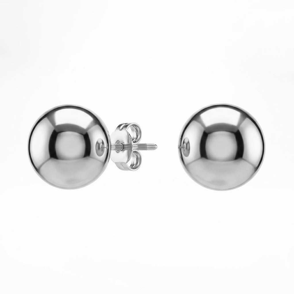 QIAOREN 10903 16mm Large Ball Stud Earrings Gold Plated Stainless Steel Polished Sphere Hypoallergenic No Fade  for Women