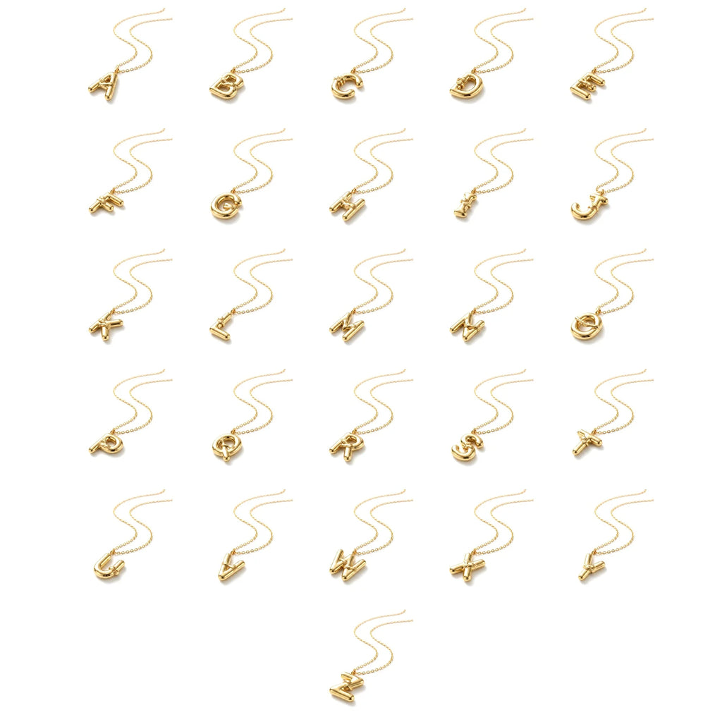 QIAOREN A-Z 26 Letter Initial Necklace Stainless Steel Gold Silver Alphabet Pendant Personalized Name Jewelry Gift for Women