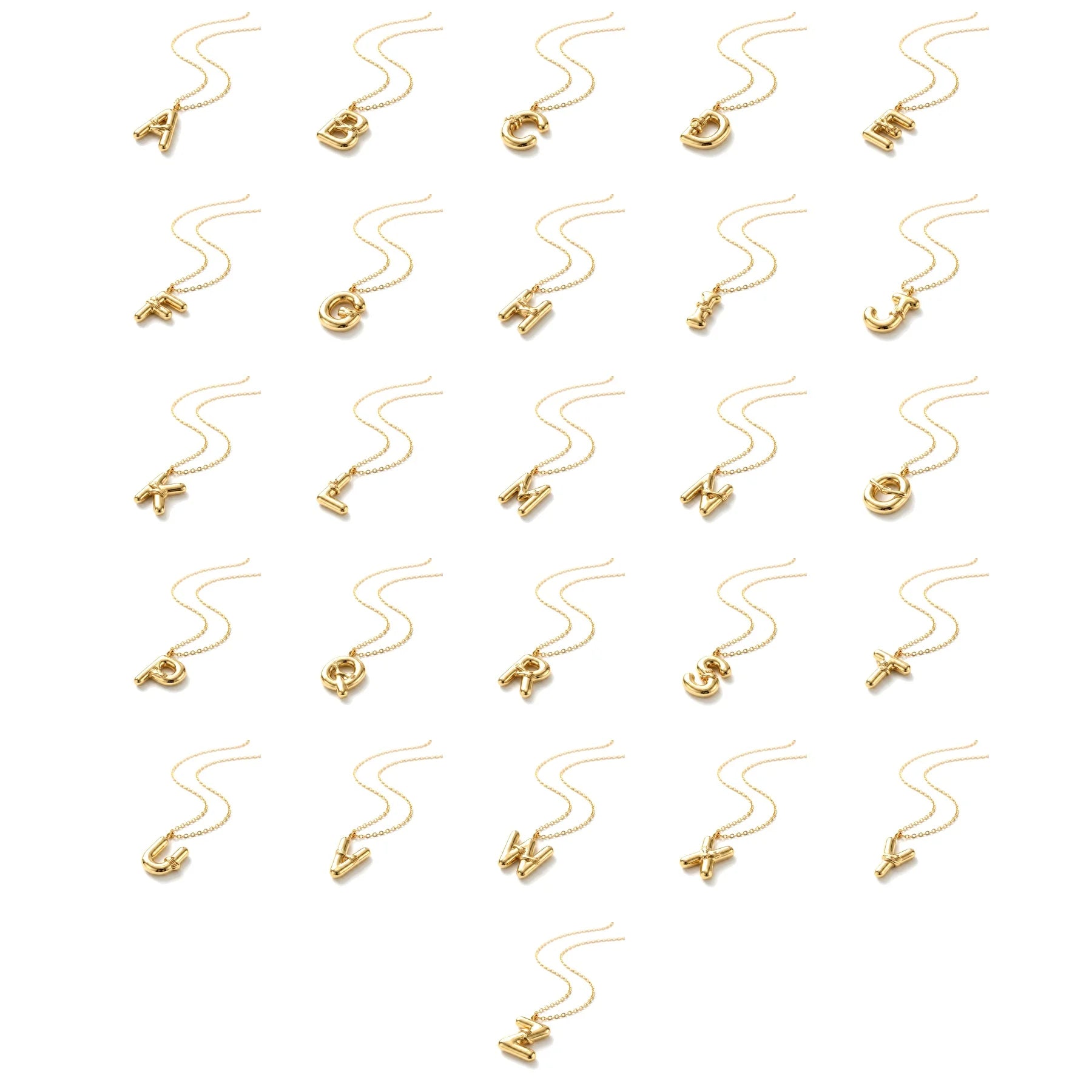 QIAOREN A-Z 26 Letter Initial Necklace Stainless Steel Gold Silver Alphabet Pendant Personalized Name Jewelry Gift for Women