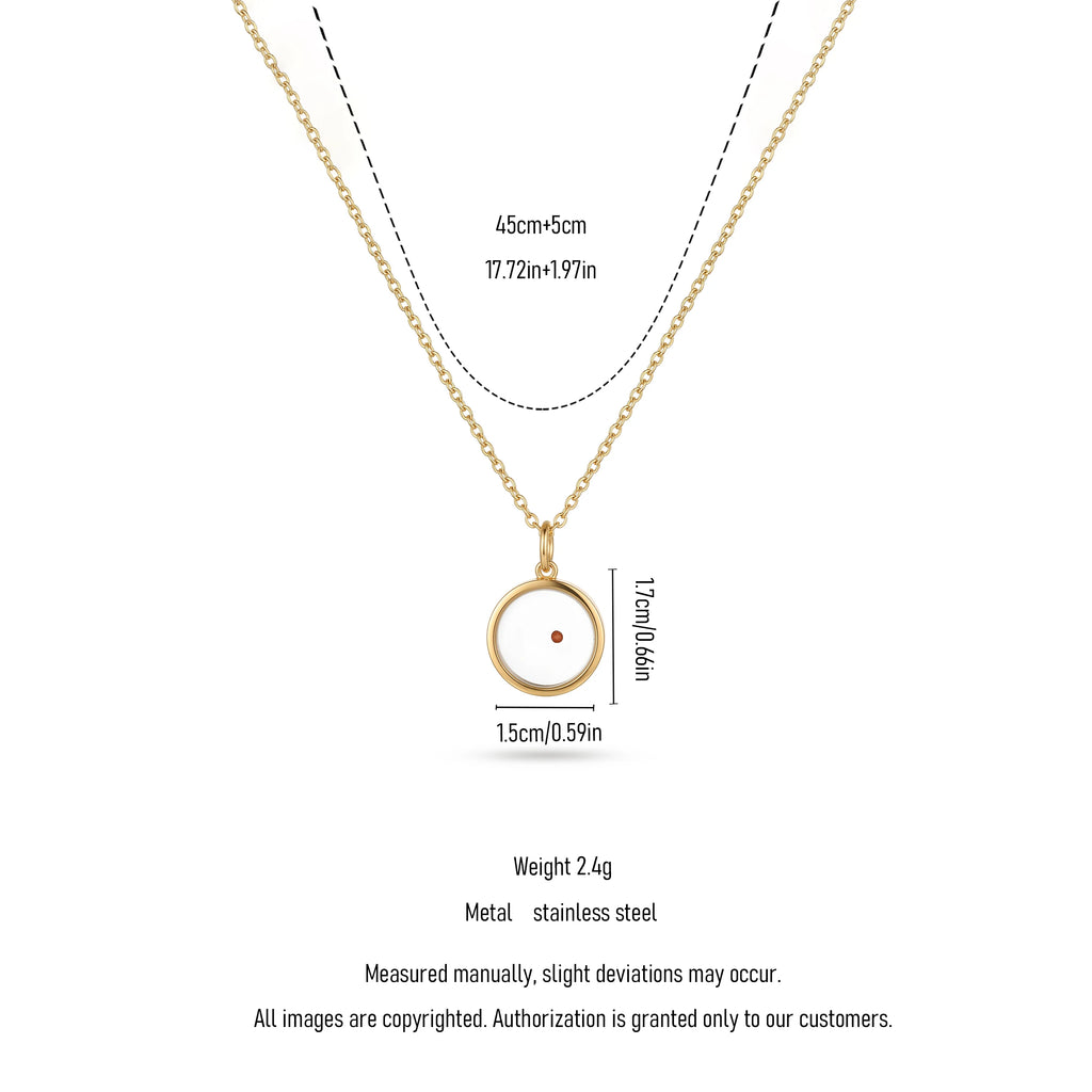 QIAOREN 13424 Stainless Steel Photo Projection Necklace Personalized Picture Pendant Jewelry for Women