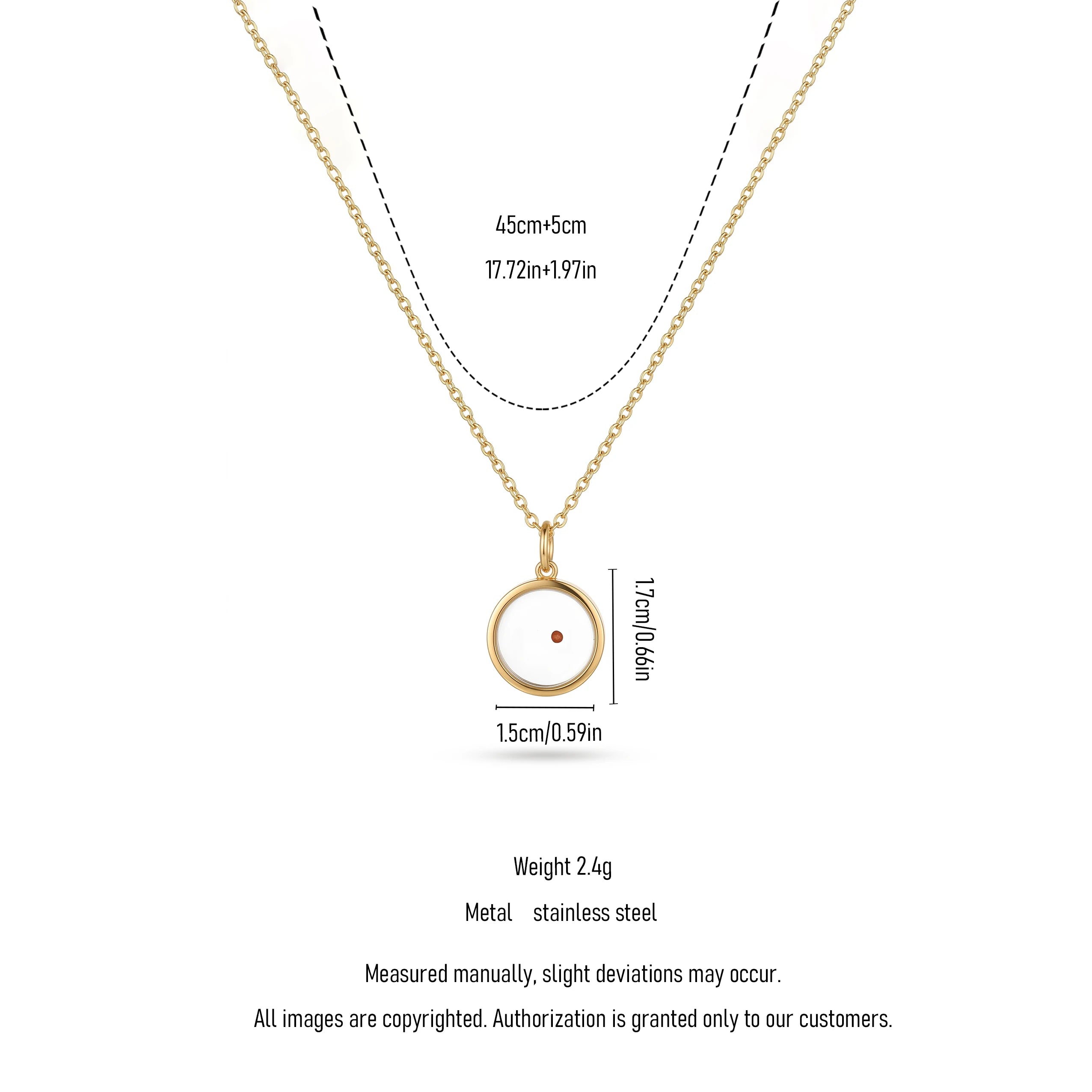 QIAOREN 13424 Stainless Steel Photo Projection Necklace Personalized Picture Pendant Jewelry for Women