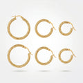 QIAOREN 12422Elegant Quiet Luxury Textured Screw Thread Hoops Gold Stainless Steel French Retro Twisted Cable Statement Earrings