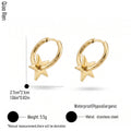 QIAOREN 14424 Star Charm Huggie Hoop Earrings, Stainless Steel Small Hoop Earrings Jewelry Gift for Daily Fashion Outfits