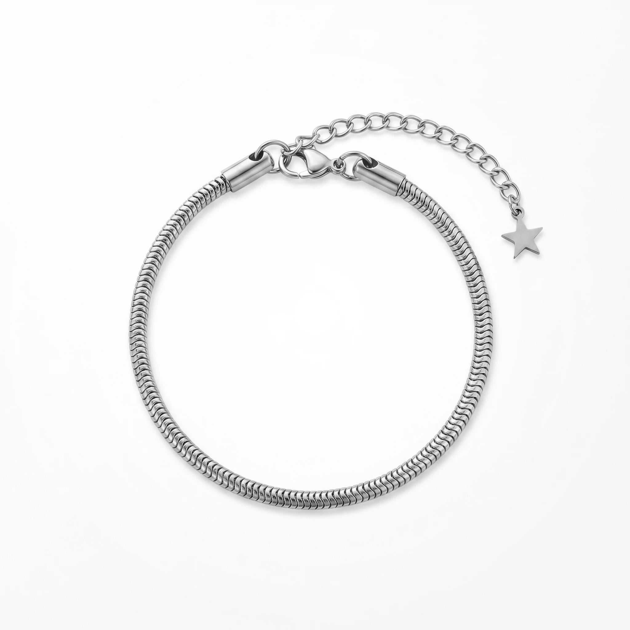 QIAOREN 11079 Minimalist Gold Snake Chain Bracelet Stainless Steel Waterproof Anti Tarnish Elegant Bracelet for Women Jewelry