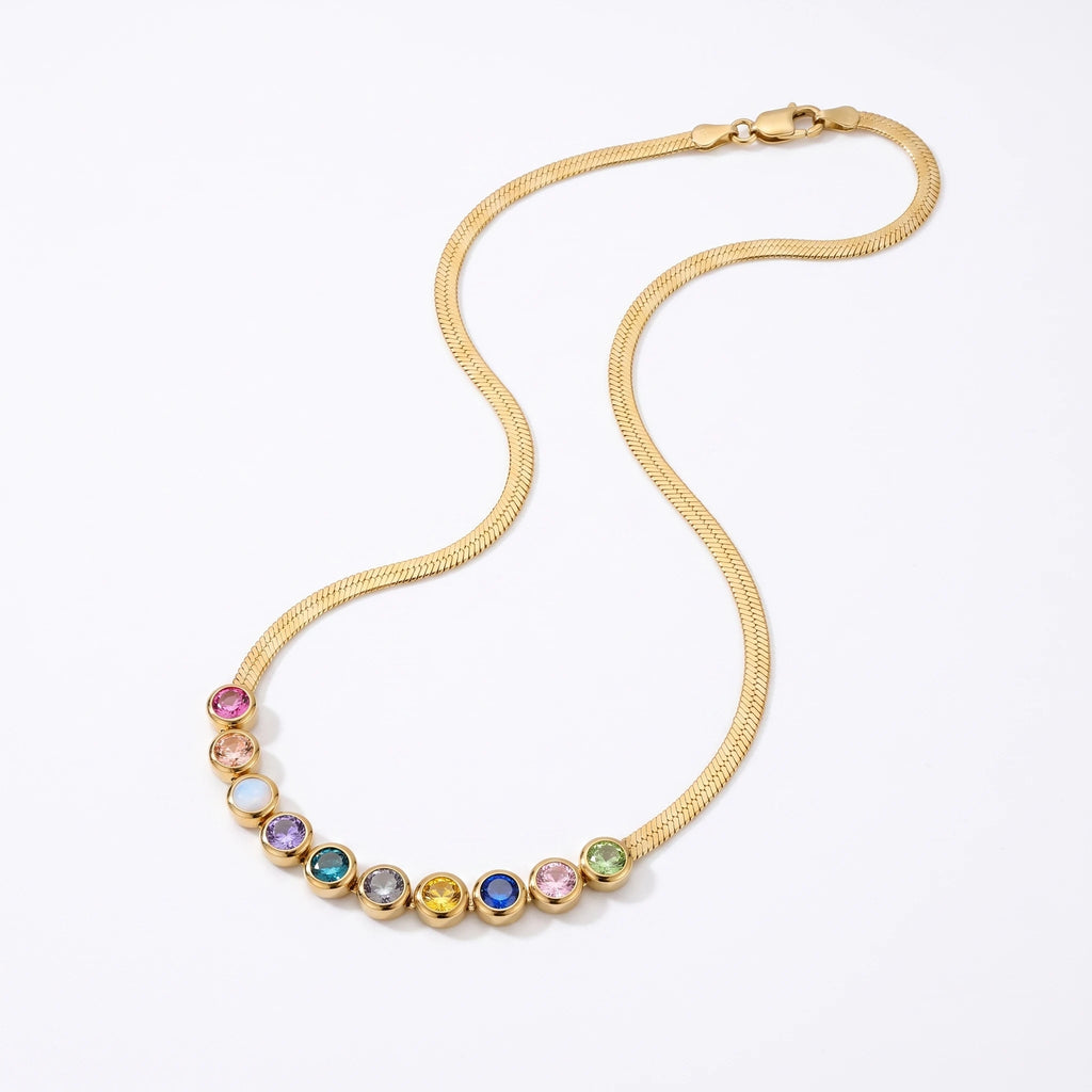 QIAOREN 13520 Wholesale Waterproof Stainless Steel Jewelry Minimalist Gold Plated Necklace for Custom Fashion