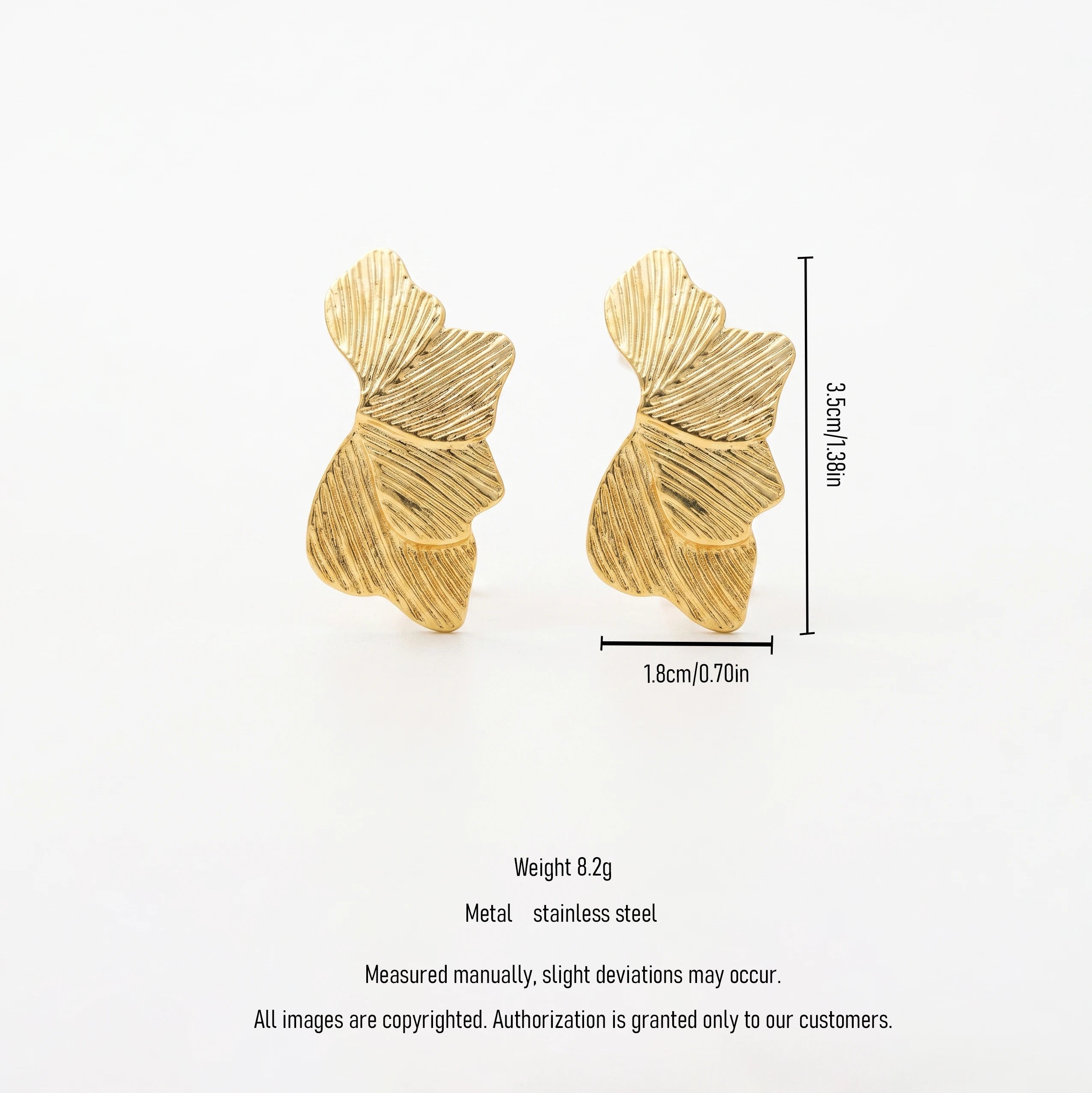 QIAOREN 13245 18K Gold PVD Plated Stainless Steel Plumeria Stud Earrings Polished Five Petal Flower Ear Studs