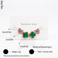 QIAOREN 14512 Stainless Steel Clover Earrings Pearl Heart Stud Earrings Waterproof Hypoallergenic Fashion Jewelry for Women