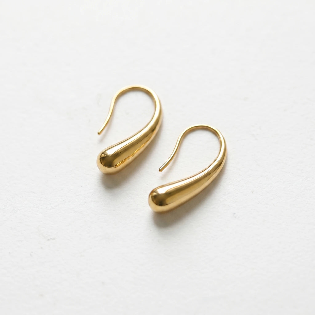 QIAOREN 12510 Tarnish Free Waterproof Teardrop Earrings Gold Stainless Steel  Earrings Women US EU