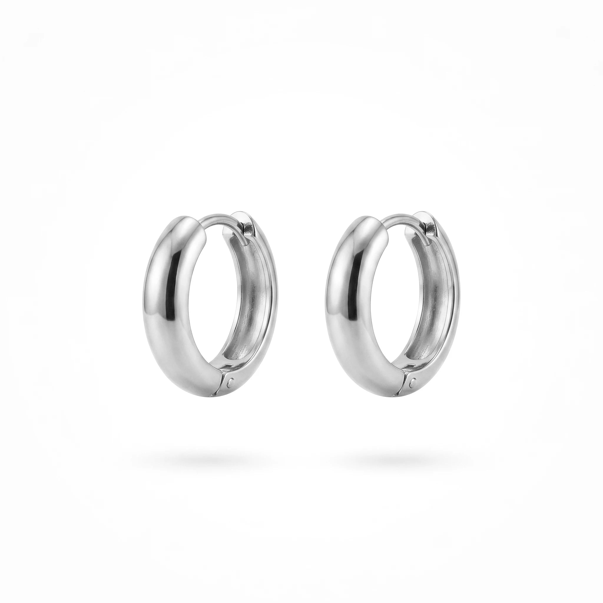 QIAOREN 12506  Elegant Quiet Luxury Mini Dome Hoops Gold Stainless Steel Small Bold Puffy Huggie Hoop Earrings EU
