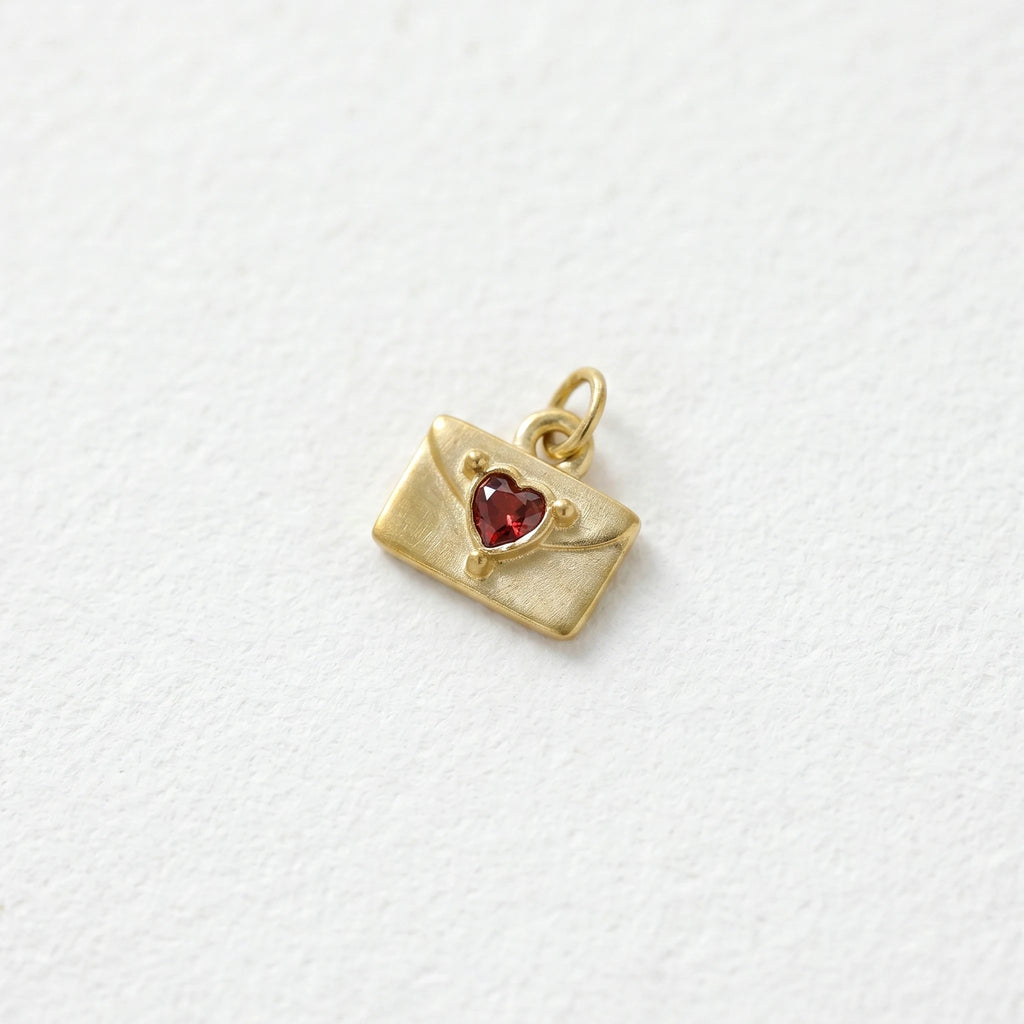 QIAOREN 12437-48   12 Birthstone Envelope Drop Earrings, Gold Plated Stainless Steel Love Letter Studs