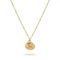 QIAOREN 13552 Stainless Steel Shell Necklace Gold Seashell Pendant Beaded Chain Summer Beach Jewelry Women Fashion Accessories