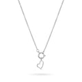 QIAOREN 11961 Pendant Necklaces Gold Plated Stainless Steel Hollow Open Heart Charm Rolo Chain Necklace